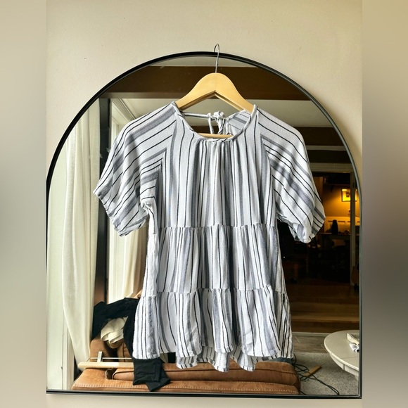 APRICOT | Striped short sleeve top | UK size 10 - Picture 1 of 5